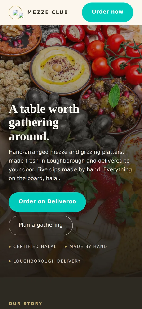 Mezze Club on a phone — a table worth gathering around